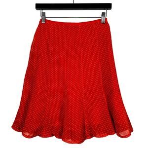 Gregory A Line Knee Length Skirt Red Polka Dot Flirty Valentine Casual - 38